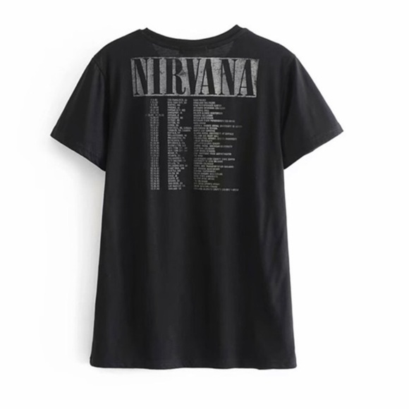 SOLD OUT Black Nirvana Angel Tour Concert Vintage Shirt - Picture 3 of 4